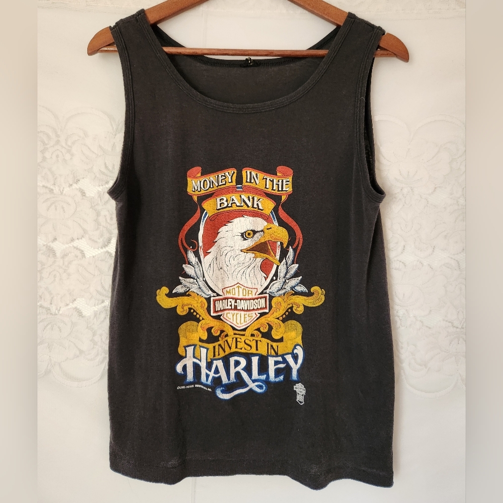 Vintage 80s Harley Davidson Eagle Tank Top Size L